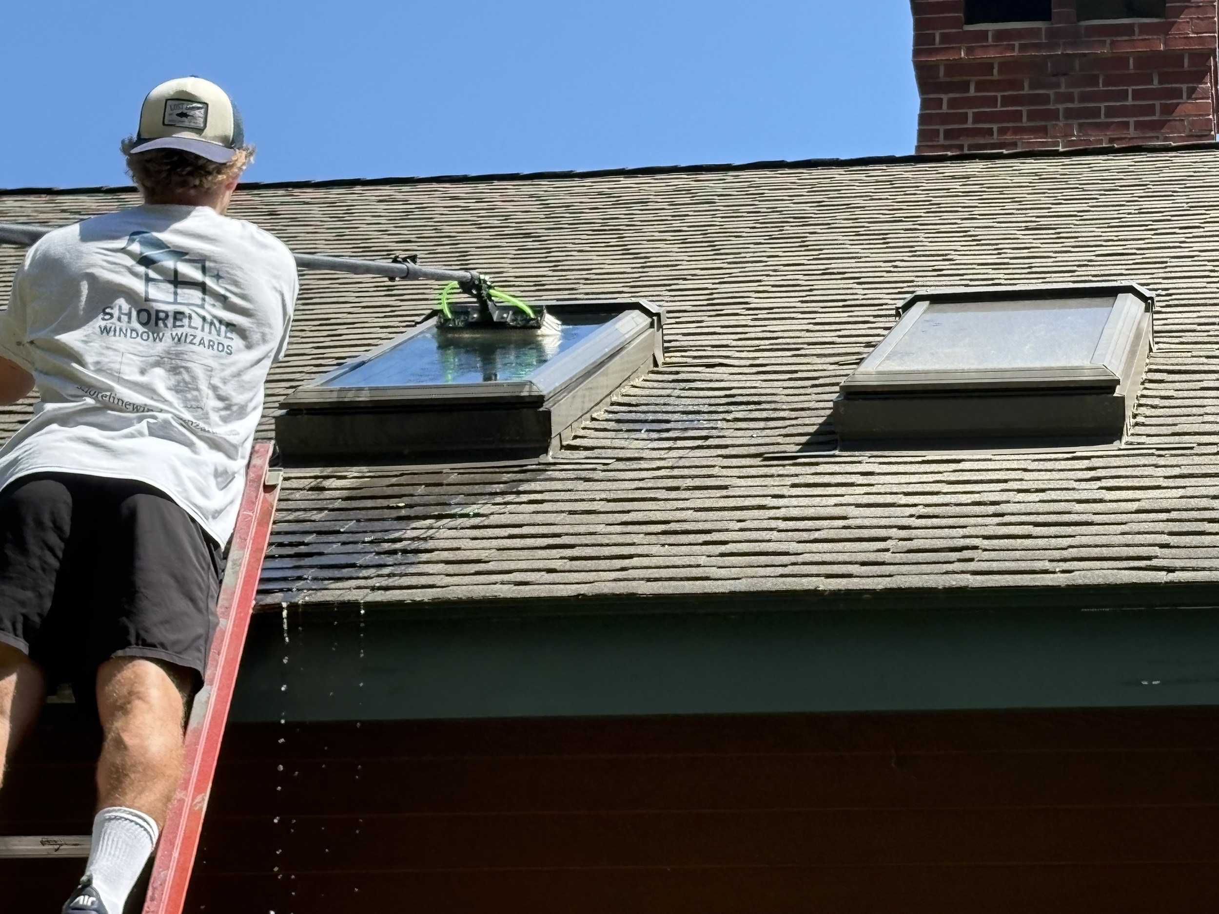 Cleaned skylight from above